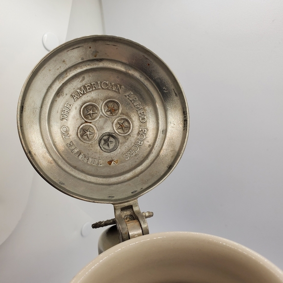 Vintage Tribute to the American Armed Forces Stein Mug Navy Army Marines Avon - Picture 8 of 8